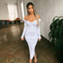 Long Skirt Deep V-neck Long-sleeved Knitted Jumper - ROUTINE FASHION